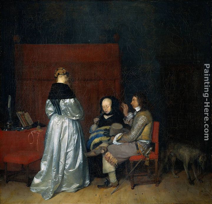 Gallant Conversation; known as The Paternal Admonition' painting - Gerard ter Borch Gallant Conversation; known as The Paternal Admonition' art painting